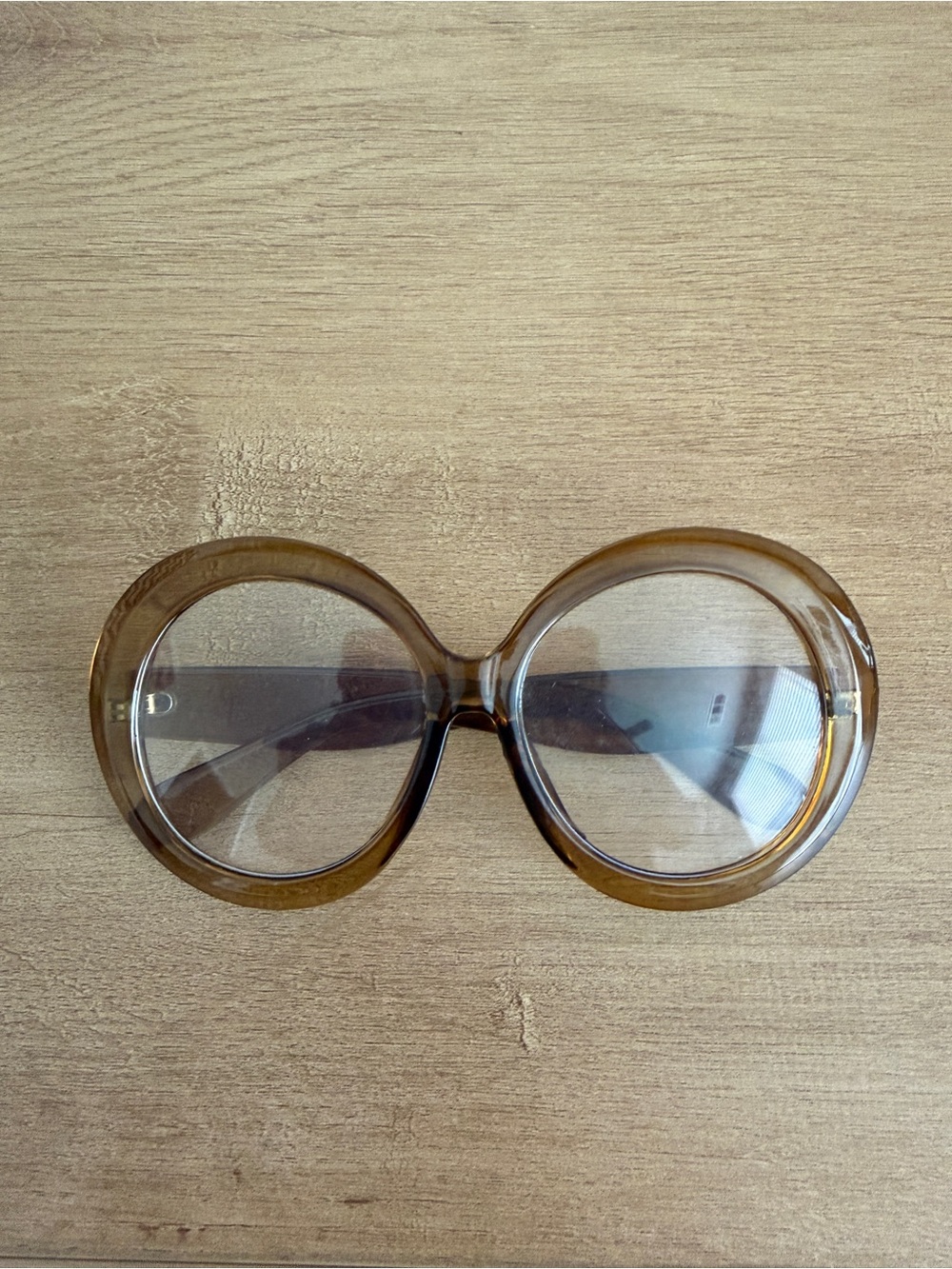 Oversized Round Women's Sunglasses - Brown
